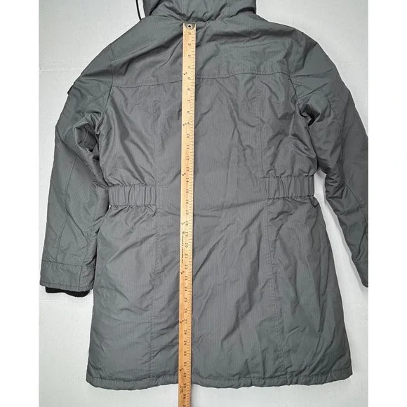 Abercrombie‎ & Fitch Premium Arctic Parka Hooded Winter Luxe Coat XL Gray Padded - Picture 10 of 12